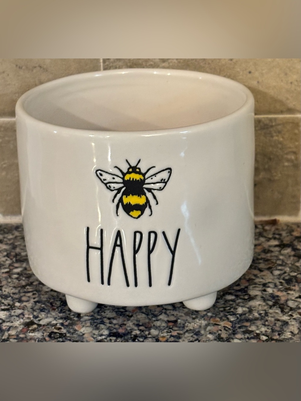 Rae Dunn Bee “HAPPY” planter